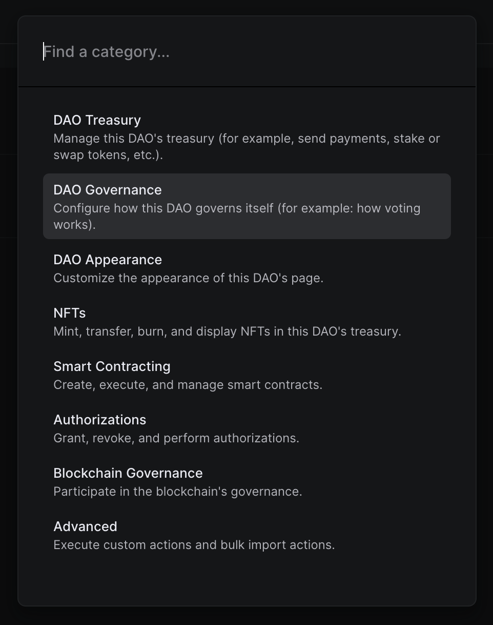 DAO Governance category