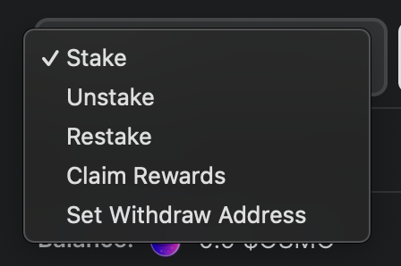 Staking options