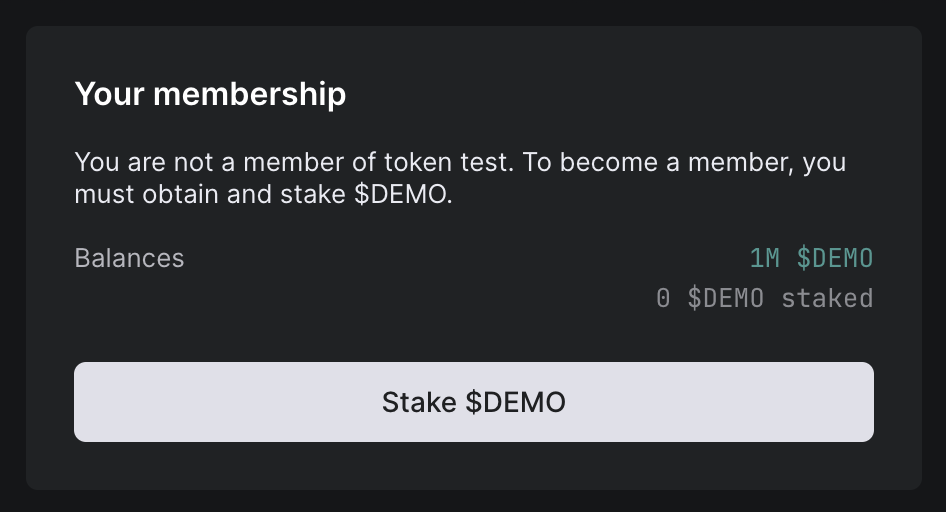 Unstaked all membership